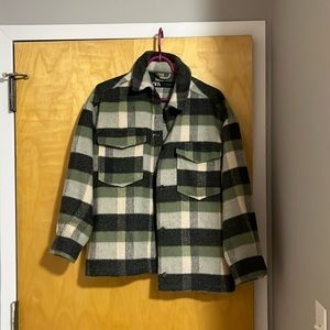 Zara Plaid Flannel Shacket Jacket Size S